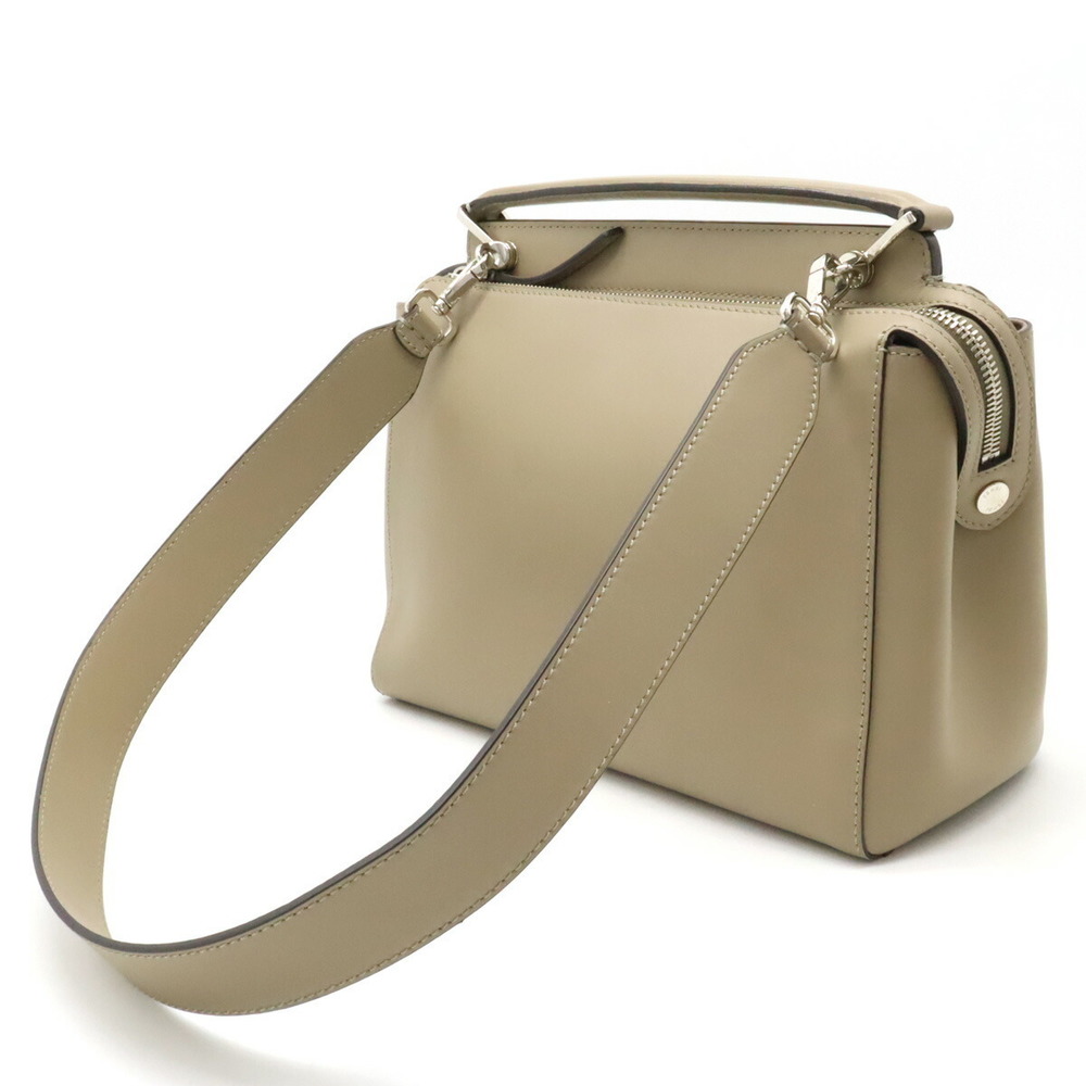 Fendi 2way .com Handbag Greige Leather